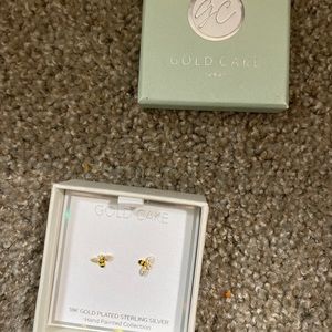 GOLD CAKE 18K GOLD PLATED STERLING SILVER BUMBLEBEE EARRINGS